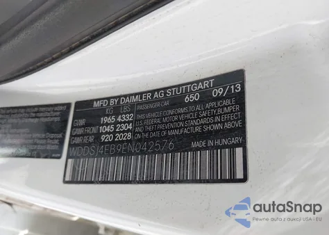 2014 Mercedes-Benz Cla 250 из США, поврежденный, VIN WDDSJ4EB9EN042576